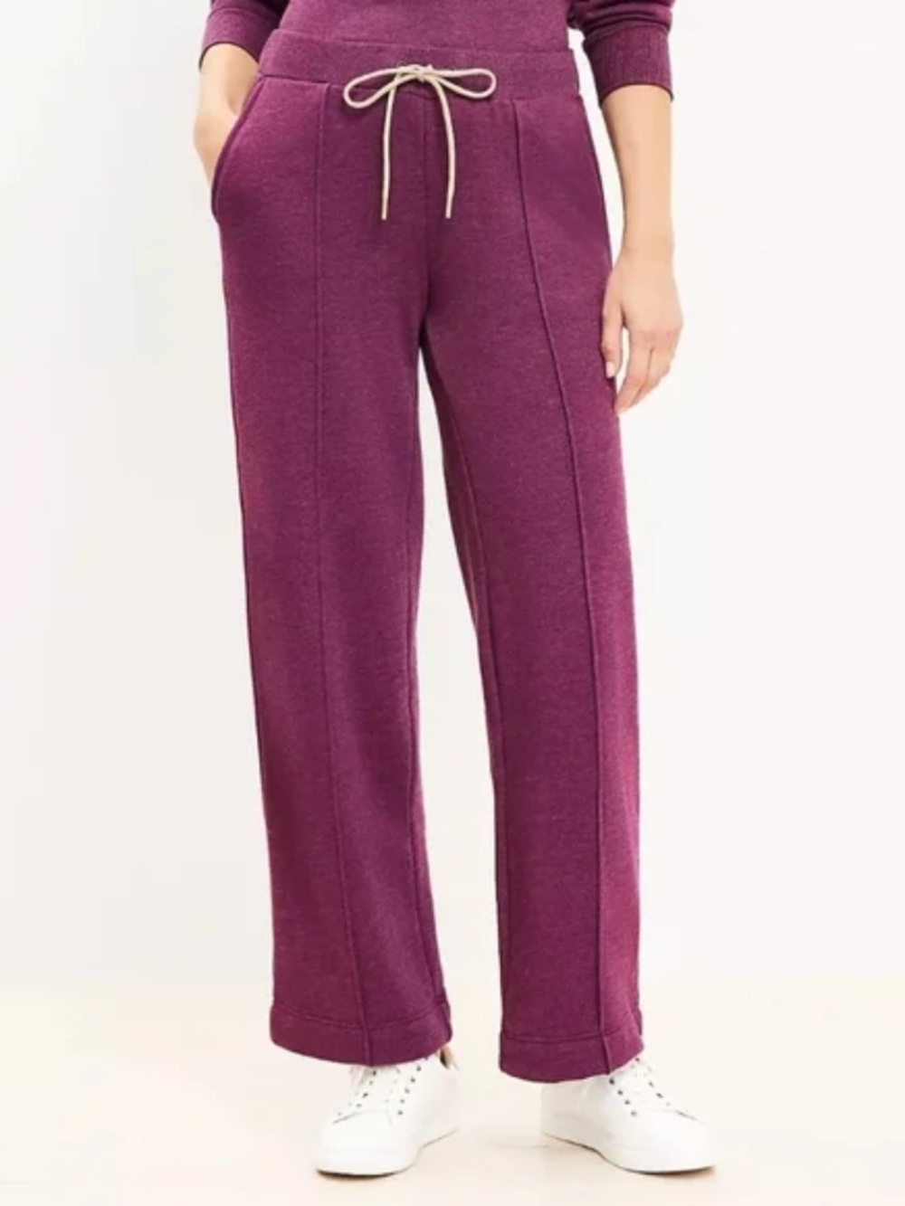 Lou & Grey Pintucked Fluffy Fleece Wide Leg Sweatpants Small